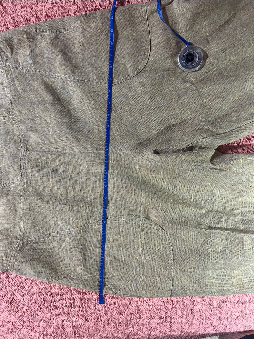 Flax Natural Very light yellow green color Linen Overalls - Picture 7 of 9